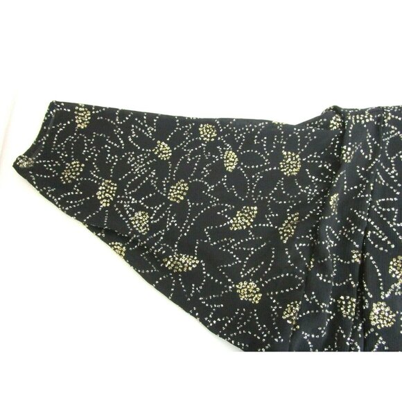 Women’s Open Black Metallic Rhinestones Cardigan Size Small Cocktail Wedding VTG - Picture 6 of 7